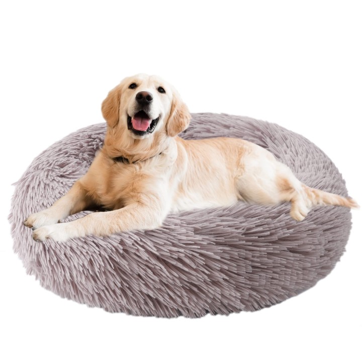 Aurako Hundebett, rund, Donut, 70 cm, für kleine Hunde und Katzen, kalt, für Welpen und kleine Hunde, Taupe, wählbar, Bett, f
