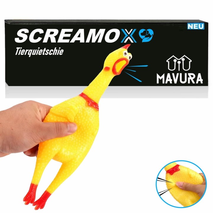 SCREAMOX Hundespielzeug Quietschende Huhn quietscher Spielzeug Welpen Gummi