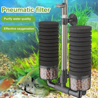 1 Set Aquariumfilter Doppelkopf Reinigen Sie Wasser Effektive Sauerstoffversorgung Schnelle Kultur Biochemischer Schwamm Luft