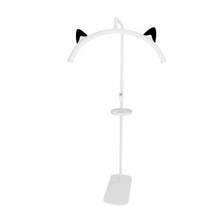 28 Zoll Katzenohren Halbmondlampe U-förmige LED-Stehleuchte für Schönheitssalon Augenbrauen Wimpernverlängerung US Plug weiß