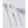 Nekonotomosha Elegantes Katzenspielzeug-Set, 3 Stück, Katzenspielzeug, Federn, Federn, natürliches Vogelhaar, stilvoll, schic
