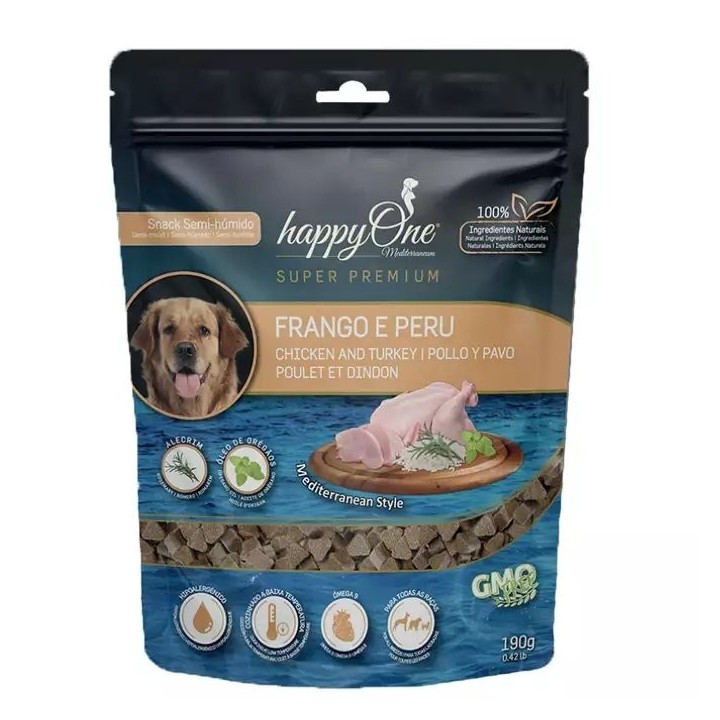 DIVINUS Halbfeuchtes Hundeleckerli Happyone Mediterraneum mit Huhn 190g