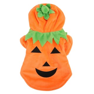 Halloween-Kürbis-Hundekleidung, süßes warmes Hundekostüm für mittelgroße und große Hunde, Herbst und Winter, Orange, XL S ora