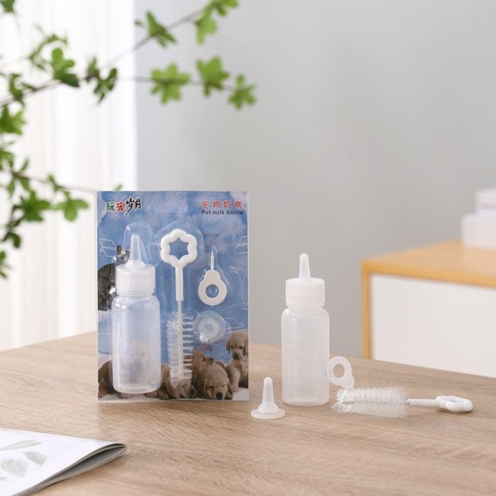 Werkzeug Katze Mini Nippel Kätzchen Ersatz 60ml Haustier Fütterung Flasche Kits Haustier Pflege Milch Flasche 2