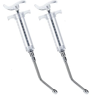 Kunststoff mit 2 Drench-Düsen, einstellbare Dosierung, Drencher, Schaf- und Ziegenzubehör 1PCS