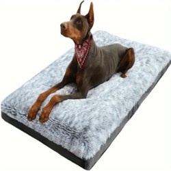 Weiches und warmes Hundebett für Herbst und Winter, Plüsch-Zwingerbett für Hunde und Katzen grau
