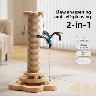 Katzenklettergerüst aus Hanfseil: Krümelfreies Kratzbrett und Selbstunterhaltungsspielzeug mit Klauensäule.