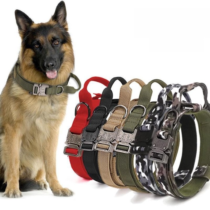 Taktisches Hundehalsband aus Nylon für mittelgroße und große Hunde – langlebig und verdickt für das Training L - (Recommended