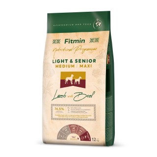 FITMIN Dog Nutritional Programme Medium Maxi Light Senior Lamb&Beef 12 kg für ältere Hunde mittlerer und großer Rassen