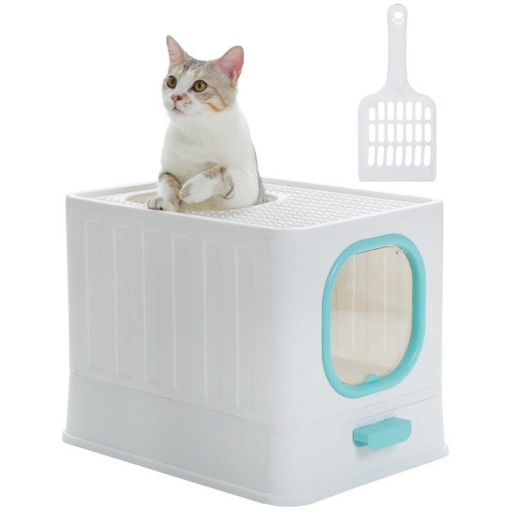 Pawz Road Katzentoilette mit Deckel blau