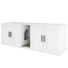 PawHut Katzenklo-Schrank Katzenhaus mit Tür Trennwand Katzentoilette Katzenschrank für große Katzen Beistelltisch Katzenhöhle