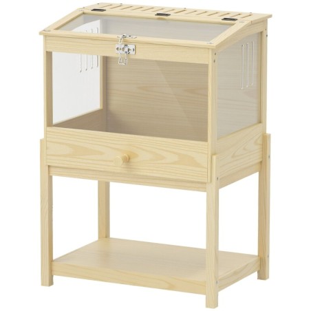 PawHut Hamsterkäfig 2 Etagen Nagerkäfig Kleintierkäfig mit klappbarem Deckel, groß Kleintierstall Käfig für Hamster Zwerghams