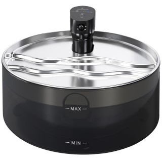 PawHut Katzenbrunnen 7L Trinkbrunnen für Katzen mit leiser Pumpe LED intelligenter Sensor Aktivkohlefilter Wasserstandsfenste