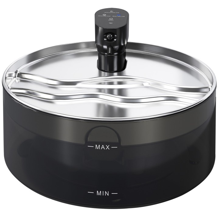 PawHut Katzenbrunnen 7L Trinkbrunnen für Katzen mit leiser Pumpe LED intelligenter Sensor Aktivkohlefilter Wasserstandsfenste