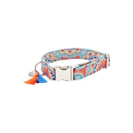 PELLINA Halsband Hund Hippie Blue silber L