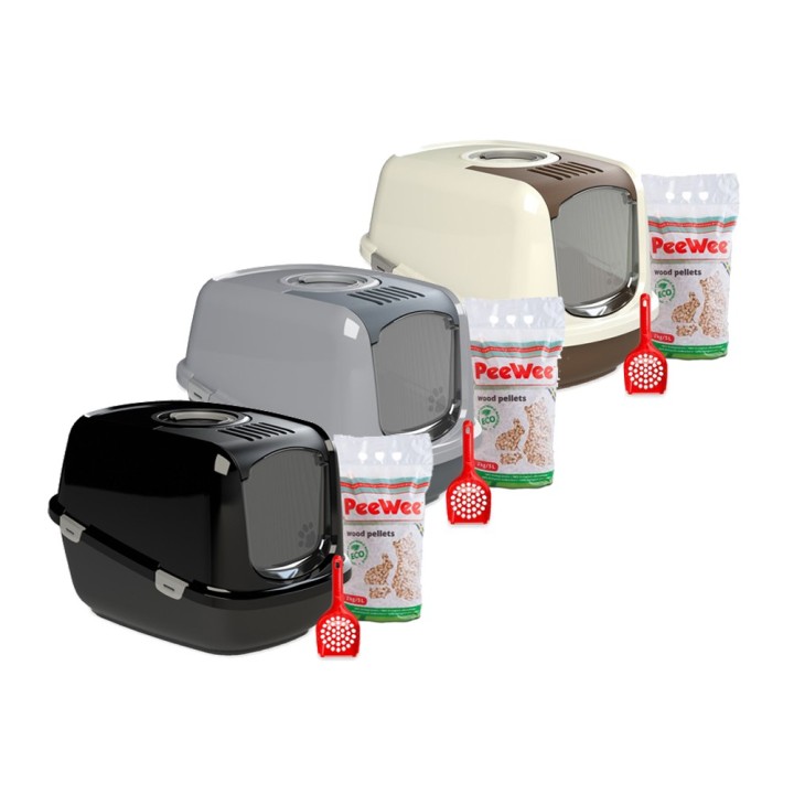 PeeWee EcoDome Katzentoilette Klappe (Inklusive Filterdeckel) - Grau