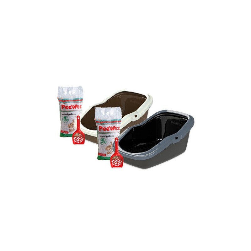 PeeWee EcoMinor Katzentoilette Starter-Paket - Schwarz