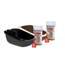 PeeWee EcoGranda Katzenklo Starter-Paket - Schwarz