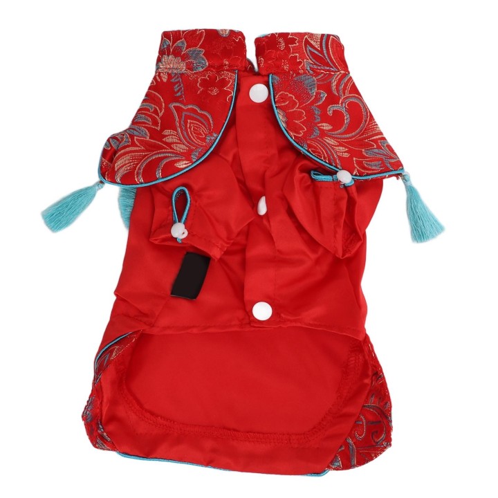 Hundekleidung im chinesischen Stil, Cheongsam, Satin, Tang-Anzug für Hunde, Haustier, Welpen, Katze L