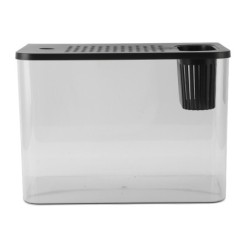Kleines Aquarium aus Kunststoff, durchsichtig, Mikro-Landschaft, Desktop-Aquarium für Goldfische, Garnelen, Betta-Fische schw