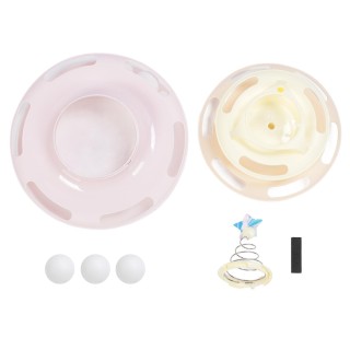 Katzenspielzeug Interaktives Drehteller-Katzenturm-Spielzeug Selbstspiel-Katzenkreisbahn-Spielzeug Kätzchen-Rollenspielzeug f