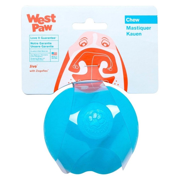 West Paw Hundespielzeugball Zogoflex Jive Aqua Blue Größe S blau