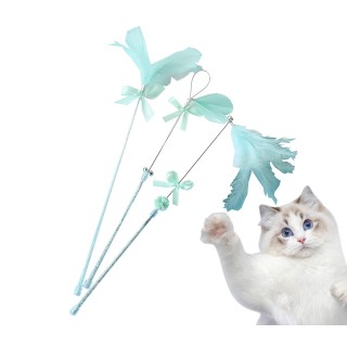 ONEKOSAMA Katzenball, Federspielzeug, 3-teiliges Set, Federglocke, langlebige Schnur, Schnur für Katzen, Katzenstück [3 Set/G