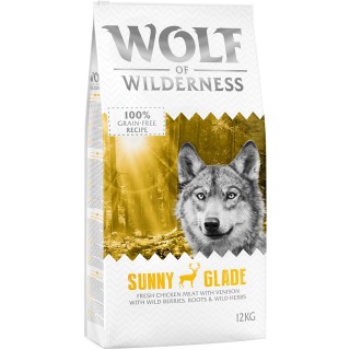 2 x 12 kg Wolf of Wilderness Trockenfutter - getreidefrei - Sunny Glade - Hirsch