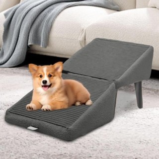 Hunderampe, faltbar, All-in-One-Hunderampe und Hocker für Bettcouch, 13,7 Zoll, multifunktionaler Hundestuhl mit Rampe für kl