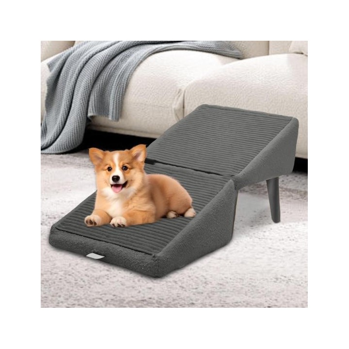 Hunderampe, faltbar, All-in-One-Hunderampe und Hocker für Bettcouch, 13,7 Zoll, multifunktionaler Hundestuhl mit Rampe für kl