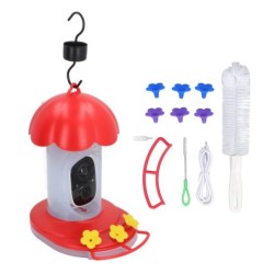 Intelligenter Vogelfutterspender mit 1080P-Nachtsicht-KI-Kamera, 2 l Fassungsvermögen, IP65, wasserdicht, Vogelbeobachtung