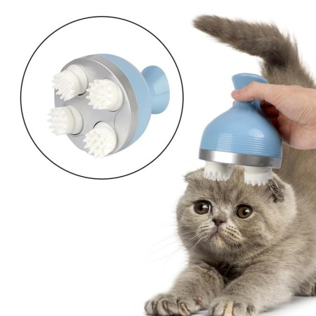 Multifunktionales wiederaufladbares elektrisches Kopfmassagegerät für Haustiere, Katzen und Hunde weiß