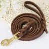 Lange Leder geflochtene Hundeleine braun Hund Zugseil Training Walking im Freien 1.2x120cm