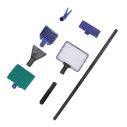 Reinigungswerkzeug für Aquarien, multifunktionales 5-in-1-Reinigungsset für Aquarien mit Stützstange und Griff