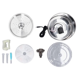 2,5 l Katzenwasserbrunnen 304 Edelstahl Automatischer Wassertrinkspender für Haustiere mit Wasserstand