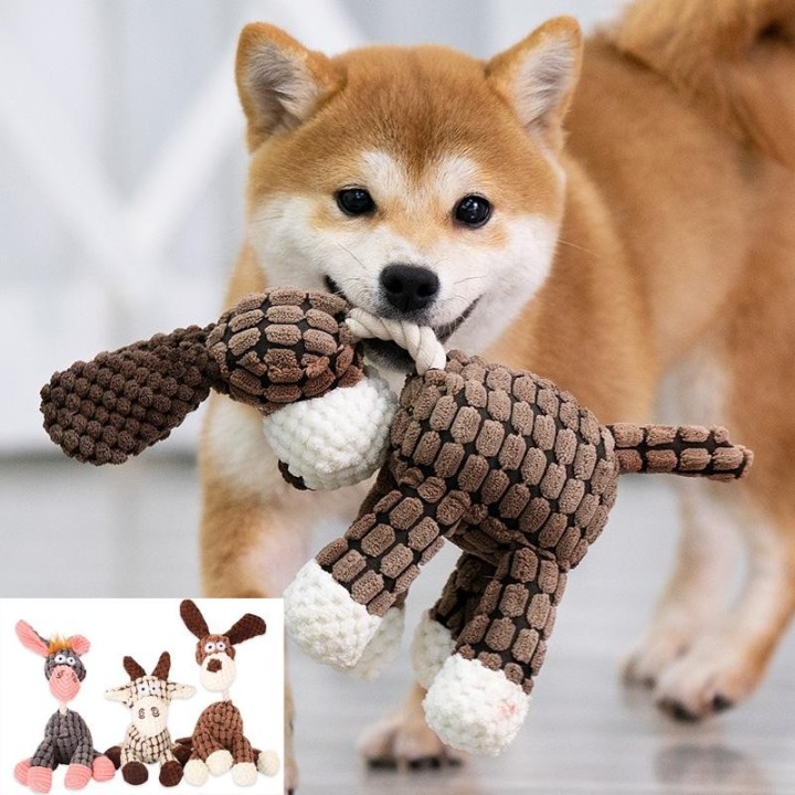 Esel-Hundespielzeug für große Hunde, Plüsch-Hundespielzeug für aggressive Kauer, Plüsch-Hundespielzeug, langlebiges, quietsch