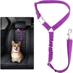 Sicherheitsgurt für Hunde im Auto, verstellbares Sicherheitsseil für Haustiere, Sicherheitsgurt für Hunde und Katzen mit elas