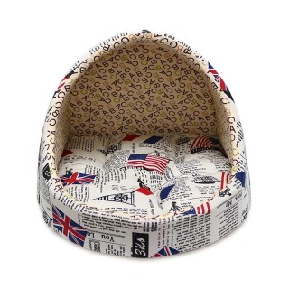 Abnehmbares, warmes Hundehaus im britischen Stil, waschbares Haustierbett für mittelgroße Hunde, tragbar, klassisches Schlafb