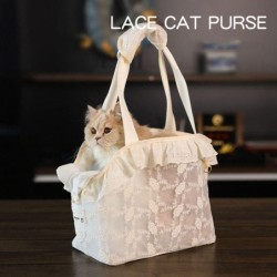 Spitzen-Katzen-Tragetasche aus Polyester, Umhängetasche für Welpen, süße Katzen-Umhängetasche für Hunde S blau