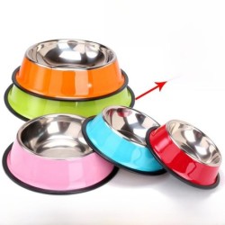 Edelstahl-Futternapf für Hunde und Katzen – Futter- und Wassernapf Base 15cm, Rim 11cm - Model 1