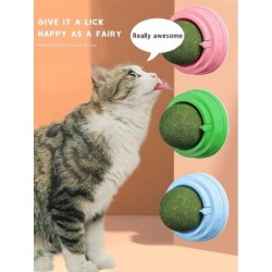 Katzenminze-Spielset, das sich dreht, kann auf den selbstklebenden Wurm geklebt werden, Gallenfruchtholz, Tiantian-Katzenbonb
