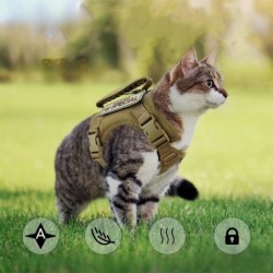 Katzenwestengeschirr, verstellbare taktische Geschirre, Leinenset, atmungsaktive Mesh-Haustierkleidung zum Spazierengehen, gr
