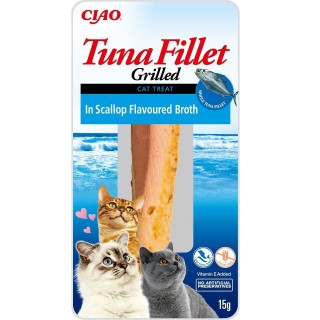 INABA Tuna fillet in scallop broth 15g Thunfischfilet in Brühe mit Jakobsmuscheln für Katzen