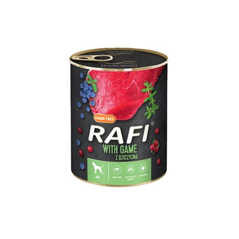 5 x 800 g DOLINA NOTECI RAFI Game Nassfutter mit Wild für Hunde
