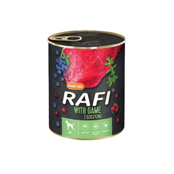 5 x 800 g DOLINA NOTECI RAFI Game Nassfutter mit Wild für Hunde
