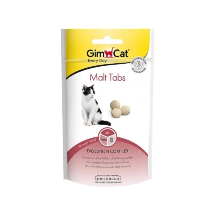 GIMCAT Every Day Tabs Malt 40 g Abschwellende Leckerbissen für Katzen