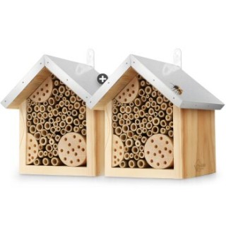 WILDLIFE HOME Bienenhotel mit Metalldach | 2er Set