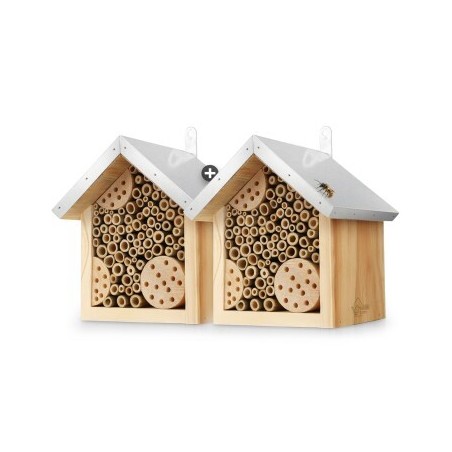 WILDLIFE HOME Bienenhotel mit Metalldach | 2er Set