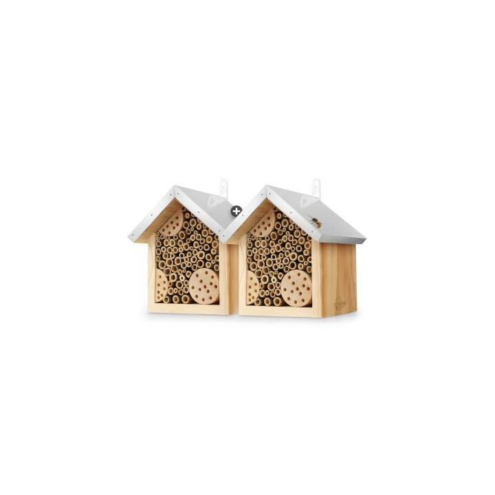 WILDLIFE HOME Bienenhotel mit Metalldach | 2er Set