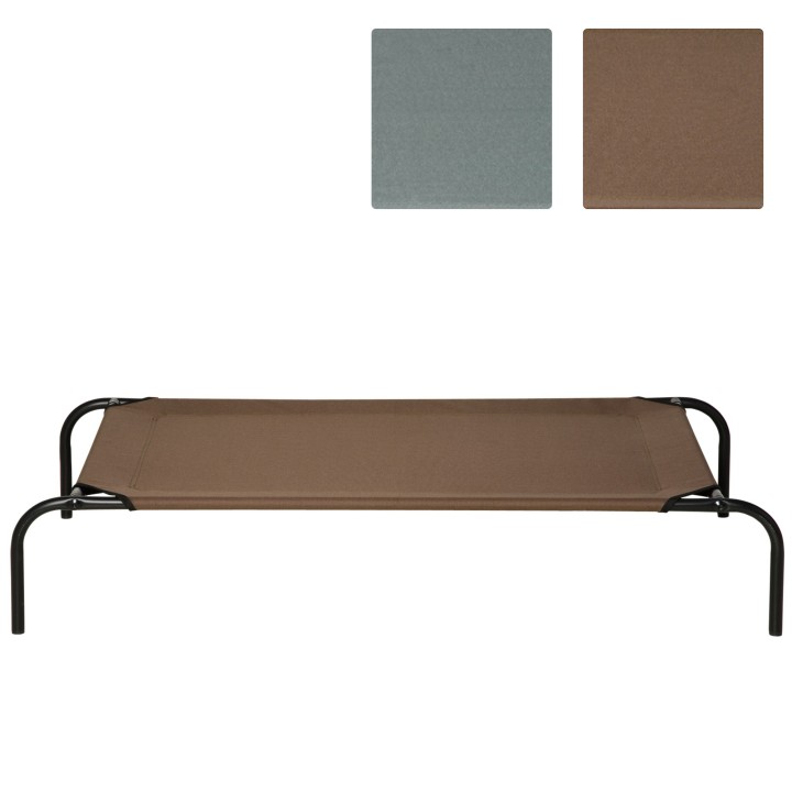 PawHut Hundesofa mit Ersatzbezug, große Hundematte outdoor, Katzenbett Grau & Braun, stabiler Eisenrahmen 110 x 68 x 20 cm fü